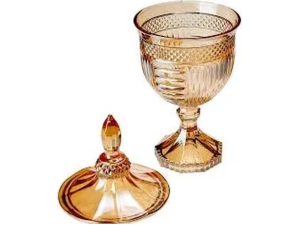 BOMBONIERE VIDRO 24X11CM SANTORINI-AMBAR