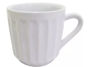 CANECA CERAMICA CANELADA BRANCA