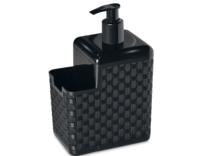 PORTA DETERGENTE + ESPONJA PLASTICO PRETO