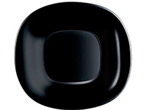 PRATO VIDRO PRETO QUADRADO 28CM OASIS