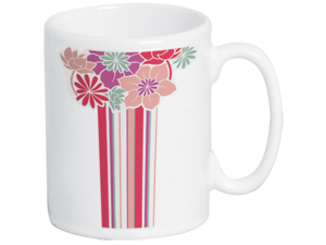CANECA CERAMICA 280ML FLOR/FAIXA C/CX