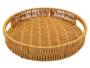 BANDEJA FIBRA SINTETICA REDONDA 26CM CLARA