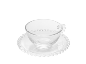 JOGO 4 XICARA VIDRO CAFÉ 90ML PEARL C/PIRES