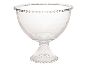 SALADEIRA VIDRO PEARL 21X19CM C/PÉ