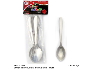 KIT 06 COLHERES INFANTIL GARBO 17CM