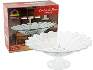 CENTRO MESA VIDRO 33CM C/PÉ
