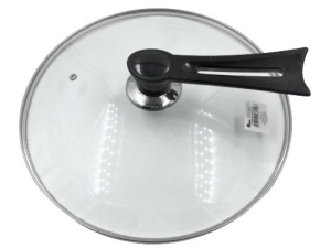 TAMPA PANELA VIDRO 36CM C/PEGADOR