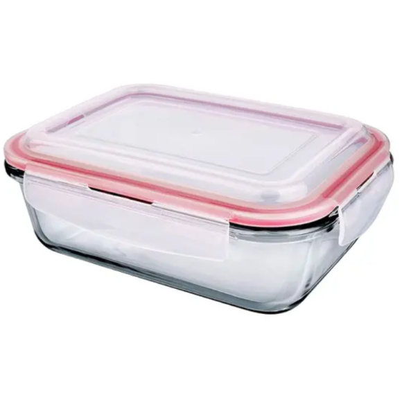 POTE VIDRO HERMETICO RETANGULAR 370ML