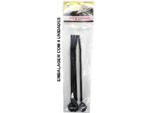 JOGO 4 COLHER MEXEDORA C/CANUDO 21,5CM PRETA