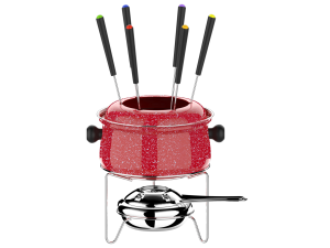APARELHO FONDUE 10PC PEQUENO COLORSTONE VERMELHO