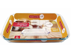 ASSADEIRA VIDRO BOROSILICATO RETANGULAR 3L - 39,3*23,6*5,2cm