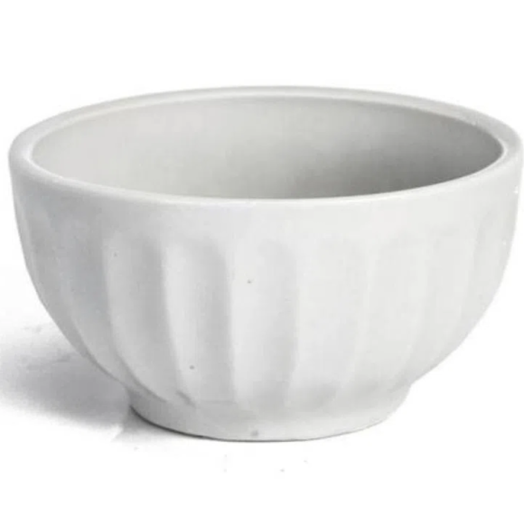 CUMBUCA CERAMICA 480ML CANELADA BRANCA