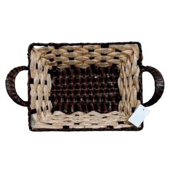CESTA BICOLOR RETANGULAR 29X22CM C/ALÇA