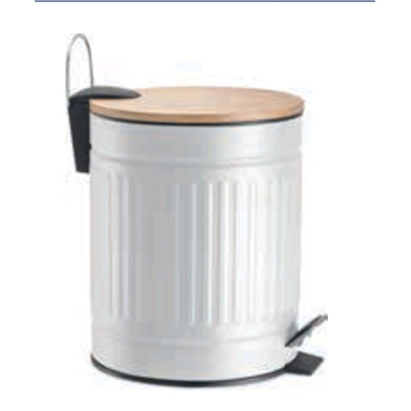 LIXEIRA PEDAL 3,0L BRANCA REDONDA 24X17CM