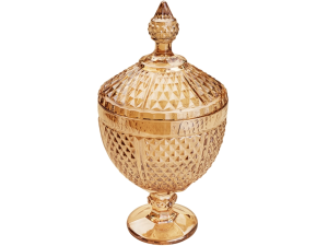 BOMBONIERE VIDRO 28X15CM PERSEU AMBAR