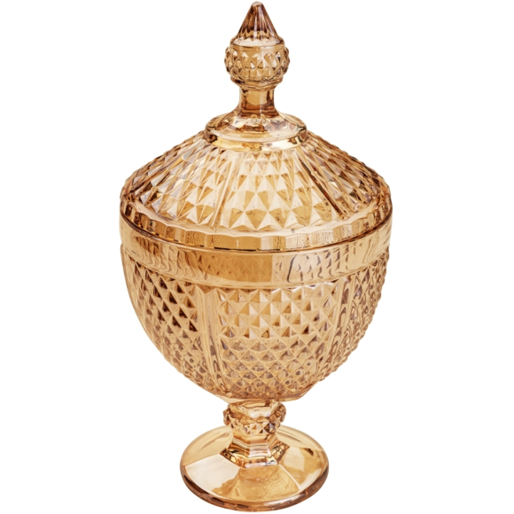BOMBONIERE VIDRO 28X15CM PERSEU AMBAR