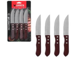 JOGO 4 FACA JUMBO CABO MADEIRA