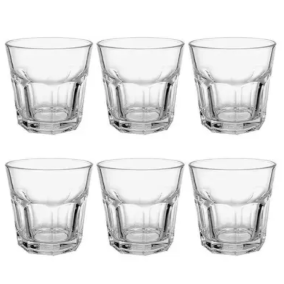 JOGO 6 COPO VIDRO  45ML SHOT CASABLANCA