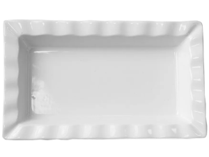 TRAVESSA CERAMICA 32X19CM RETANGULAR ONDULADA