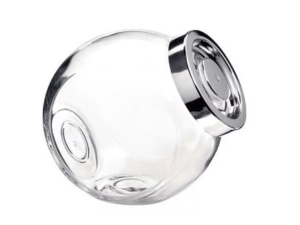 POTE VIDRO 180ML MINI BALEIRO TAMPA-INOX