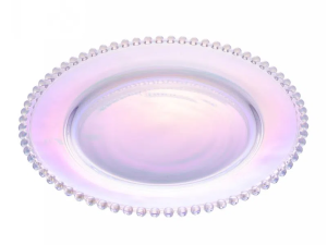 PRATO VIDRO 20CM RAINBOW PEARL BOLINHA