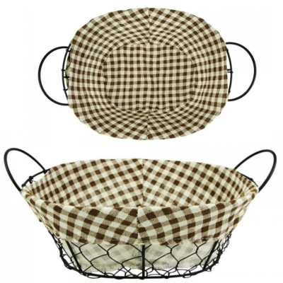 CESTA P/PAO METAL C/PANO OVAL 30X22X9,5CM