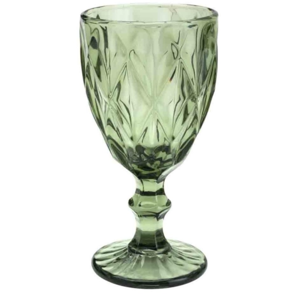 JOGO 6 TACA VIDRO 330ML DIAMOND VERDE