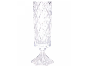 VASO VIDRO 41CM DIAMOND C/PÉ