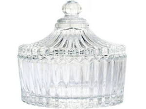 BOMBONIERE VIDRO RETO 15X14CM