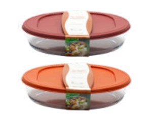 ASSADEIRA VIDRO 0,7L OVAL TAMPA-PLASTICA