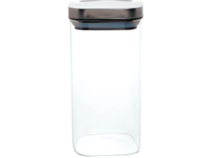 POTE VIDRO 1,5L QUADRADO TAMPA-INOX HERMETICA