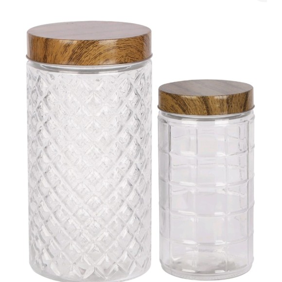 POTE VIDRO TAMPA-INOX "MADEIRA" 1740ML