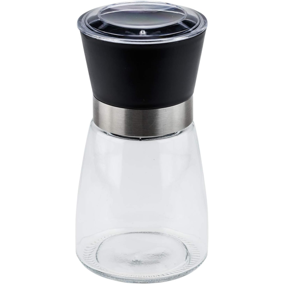 MOEDOR PIMENTA VIDRO 13CM TAMPA-PRETA