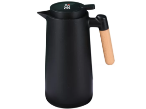 GARRAFA TERMICA 1,0L WOOD PRETA BOTAO