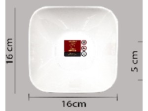 TIGELA MELAMINA 600ML QUADRADA 16X05CM