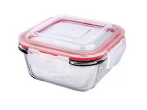 POTE VIDRO 800ML TAMPA-HERMETICA QUADRADO