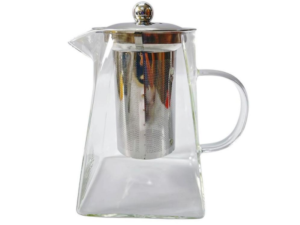 CHALEIRA VIDRO 950ML C/INFUSOR INOX