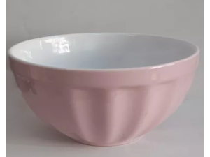 CUMBUCA CERAMICA 480ML CANELADA ROSA