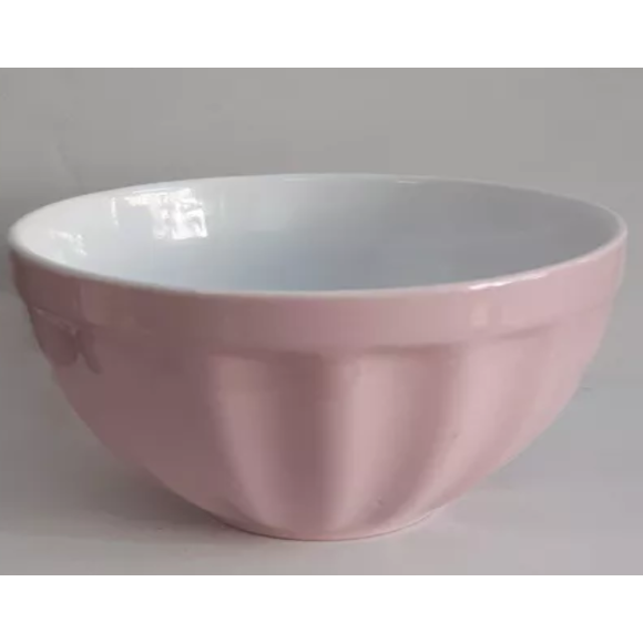 CUMBUCA CERAMICA 480ML CANELADA ROSA