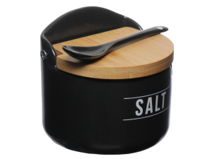 SALEIRO PORCELANA 290ML MANHA PRETO