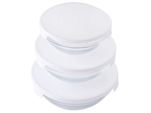 JOGO 3 POTE VIDRO TAMPA-PLASTICA PRET/BRANC