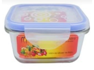POTE VIDRO HERM QUADRADO 400ML