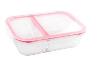 POTE VIDRO HERMETICA 1040ML C/DIVISAO VERMELHO