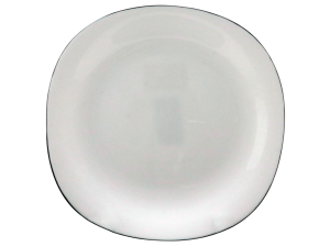 PRATO VIDRO DAMA 28CM BORDA PRETA