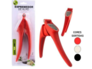 ESPREMEDOR ALHO METAL VERM/PTO/BRANCO 19CM