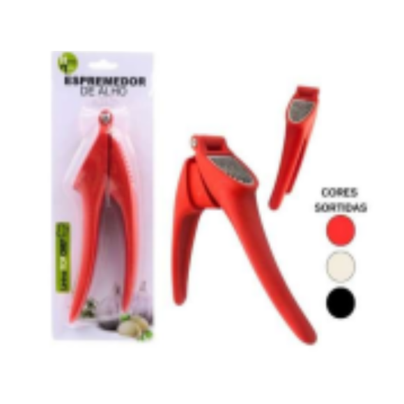 ESPREMEDOR ALHO METAL VERM/PTO/BRANCO 19CM