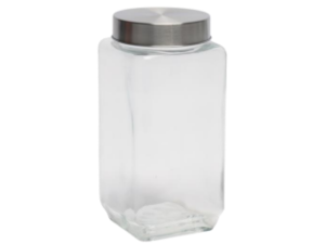 POTE VIDRO QUADRADO TP INOX 1,0L