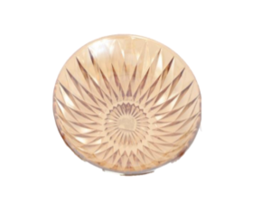 PRATO VIDRO 15CM AMBAR DOURADA