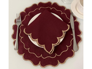 KIT 12pc 6-AMERIC + 6-GUARD 38CM BORDADO REDONDO