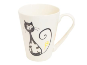CANECA PORCELANA 330ML GATO CONICA